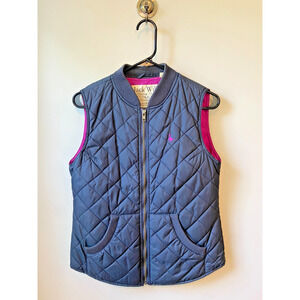Jack Wills Gray/Pink Lightweight Puffer Gilet Vest Equestrian Layer British